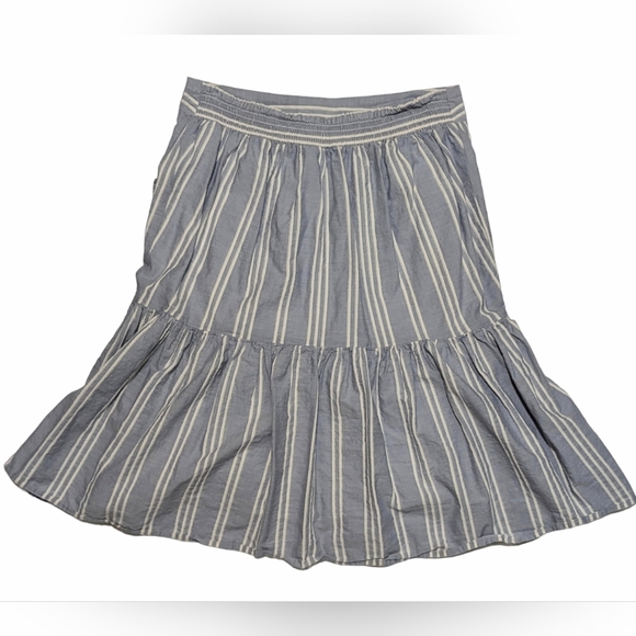 A New Day Women's Medium Blue/White Stripe Layered & Ruffled A-Line Mini Skirt - Picture 2 of 9